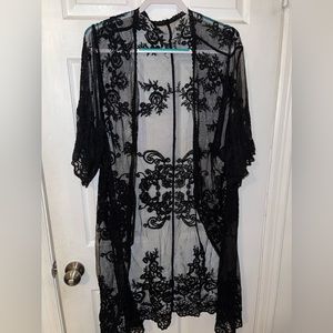Transparent lace cardigan